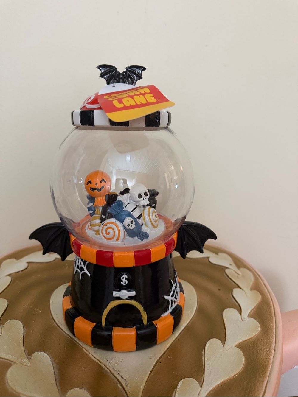 Candy Corn Lane Resin Halloween Gumball Machine